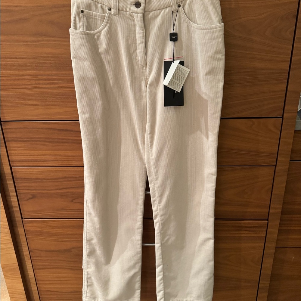 Women's NWT Weekend MaxMara Cream Corduroy Size 0/2